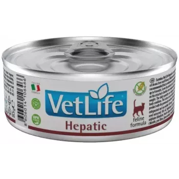Mokra karma dla kota Farmina Vet Life Natural Diet Cat Hepatic 85 g — wsparcie wątroby, kurczak, bezzbożowa, dla dorosłych