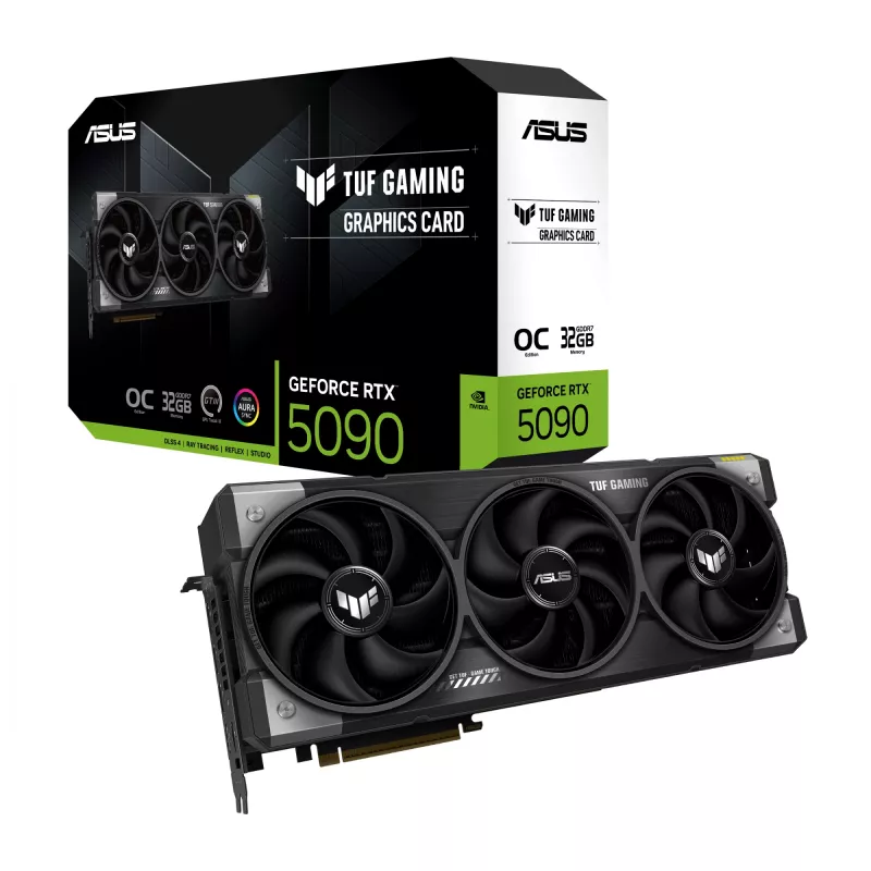 Karta graficzna ASUS TUF Gaming GeForce RTX 5090 — 32 GB GDDR7, 512-bit, PCIe 5.0, 3 wentylatory