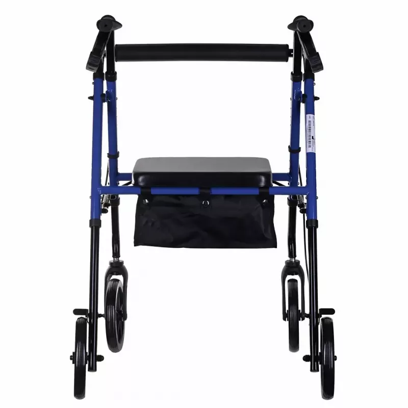 Chodzik rehabilitacyjny ActionMed CH100AM — lekki aluminiowy 4-kołowy, regulowana wysokość 700–937 mm, siedzisko 35×32 cm, maks. obciążenie 136 kg, składany