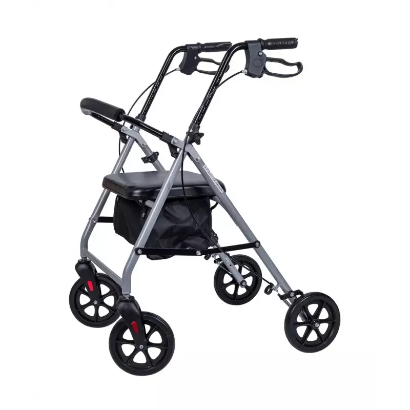 MDH PPC035 chodzik / rollator na kółkach z siedziskiem i koszykiem, aluminium, składany, maks. obciążenie 136 kg