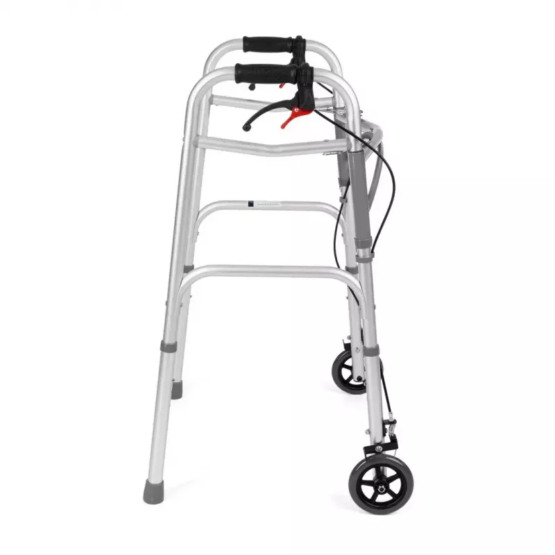 Wózek inwalidzki ręczny TIMAGO JMC-C 3223, rama aluminiowa, 4 koła, regulowana wysokość 79–91 cm, maks. obciążenie 136 kg, szerokość 595 mm, waga 3,8 kg