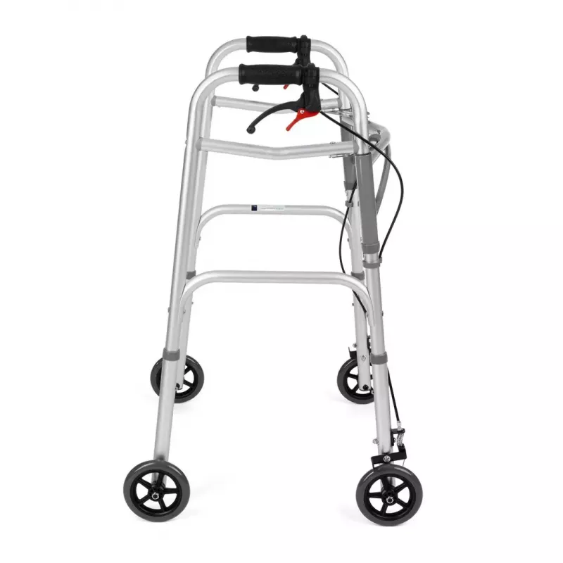 Wózek inwalidzki ręczny TIMAGO JMC-C 3223, rama aluminiowa, 4 koła, regulowana wysokość 79–91 cm, maks. obciążenie 136 kg, szerokość 595 mm, waga 3,8 kg