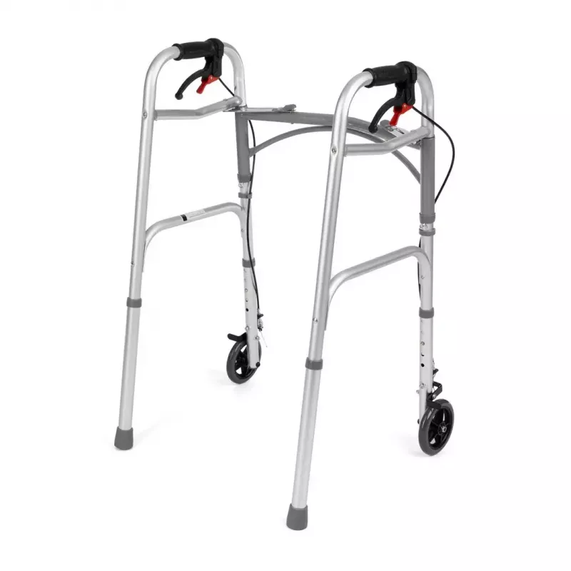 Wózek inwalidzki ręczny TIMAGO JMC-C 3223, rama aluminiowa, 4 koła, regulowana wysokość 79–91 cm, maks. obciążenie 136 kg, szerokość 595 mm, waga 3,8 kg