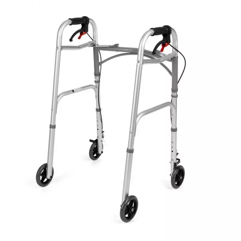Wózek inwalidzki ręczny TIMAGO JMC-C 3223, rama aluminiowa, 4 koła, regulowana wysokość 79–91 cm, maks. obciążenie 136 kg, szerokość 595 mm, waga 3,8 kg