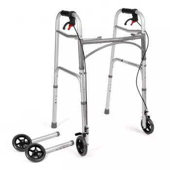 Wózek inwalidzki ręczny TIMAGO JMC-C 3223, rama aluminiowa, 4 koła, regulowana wysokość 79–91 cm, maks. obciążenie 136 kg, szerokość 595 mm, waga 3,8 kg