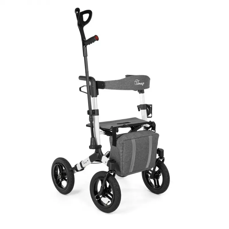 Terenowy czterokołowy balkonik TIMAGO RANGER, aluminium, regulowana wysokość 89,5–102,5 cm, obciążenie 136 kg, składany