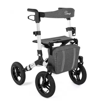 Terenowy czterokołowy balkonik TIMAGO RANGER, aluminium, regulowana wysokość 89,5–102,5 cm, obciążenie 136 kg, składany