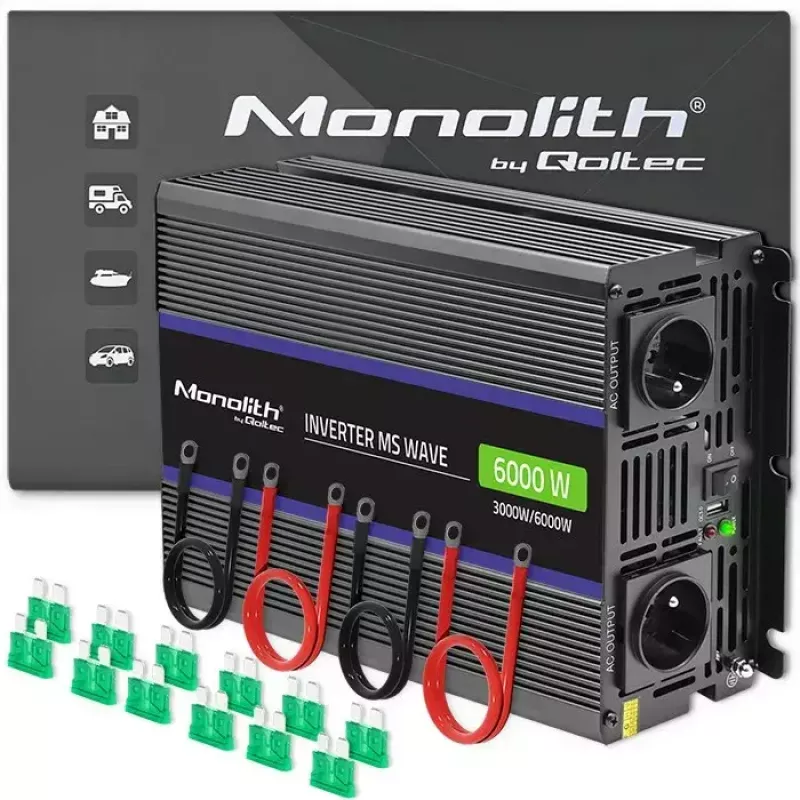 Przetwornica napięcia QOLTEC Monolith 6000 MS 12 V na 230 V 6000 W