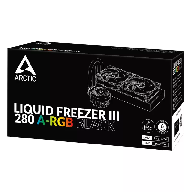 ARCTIC Liquid Freezer III 280 A-RGB - Wielokompatybilny, uniwersalny zestaw chłodzenia wodnego CPU typu All-in-One z podświetleniem A-RGB