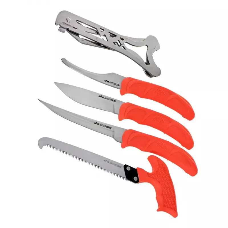 Zestaw myśliwski z ostrzem stałym Outdoor Edge Jaeger Pak 02OE069 z nożem i narzędziami do obróbki dziczyzny