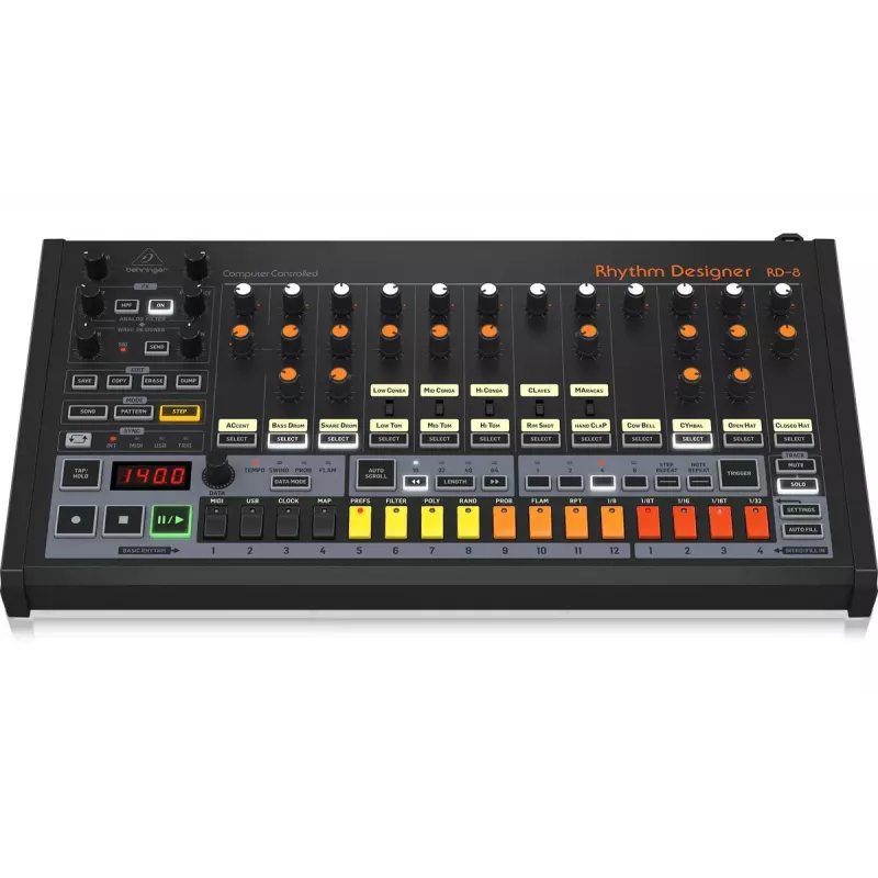 Automat perkusyjny i maszyna rytmiczna Behringer RD-8 MKII Zakres kalibracji 10 - 15000 Hz