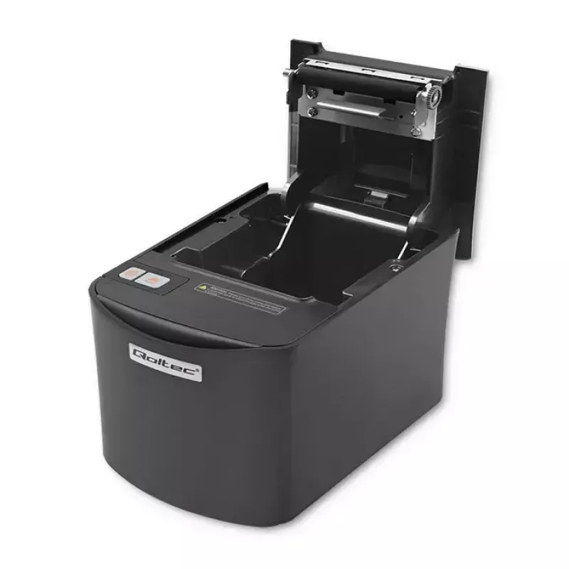 Drukarka termiczna do paragonów QOLTEC 50256 z interfejsem USB — kompaktowa drukarka POS