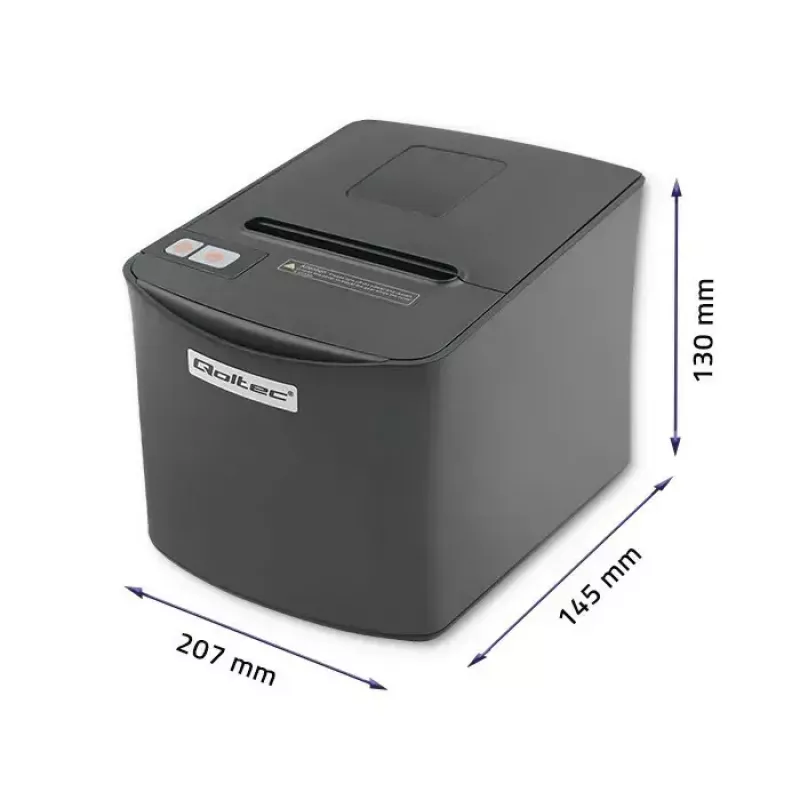 Drukarka termiczna do paragonów QOLTEC 50256 z interfejsem USB — kompaktowa drukarka POS