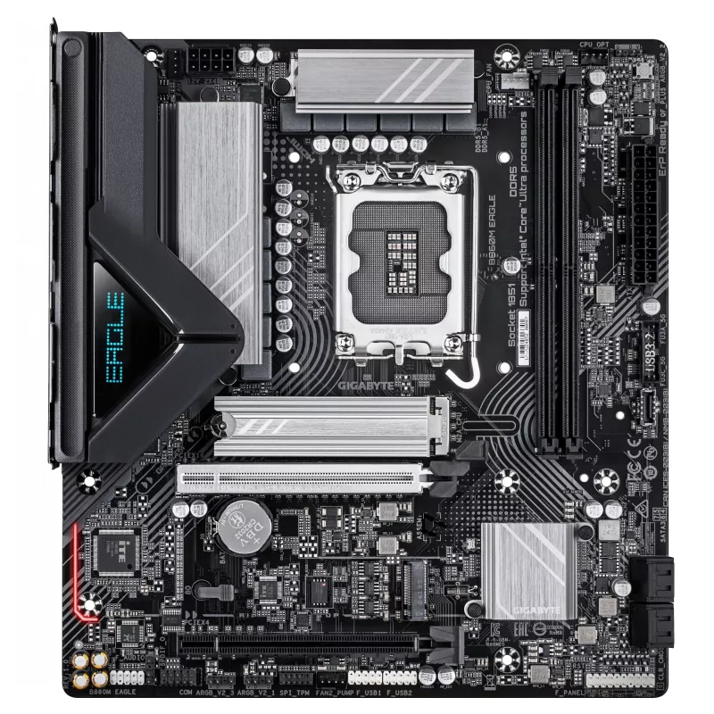 Płyta główna GIGABYTE B860M EAGLE - procesory Intel Core Ultra, 6+1+2+1 faz VRM, do 9066MHz DDR5, 1xPCIe 5.0 + 1xPCIe 4.0 M.2, 2.5GbE LAN, USB 3.2 Gen 1