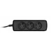 Listwa zasilająca ActiveJet 3GNU-1.5M-C — 3 gniazda, kabel 1,5 m, 230 V, 10 A, czarna