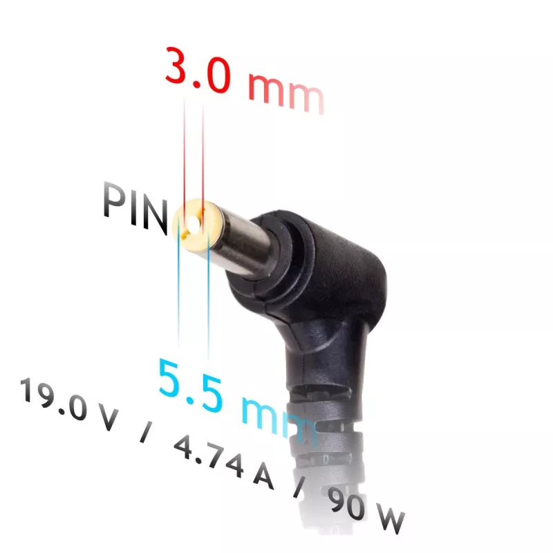 Zasilacz Akyga AK-ND-27 90 W 19 V 4.74 A AC-DC do laptopa do użytku wewnętrznego, czarny