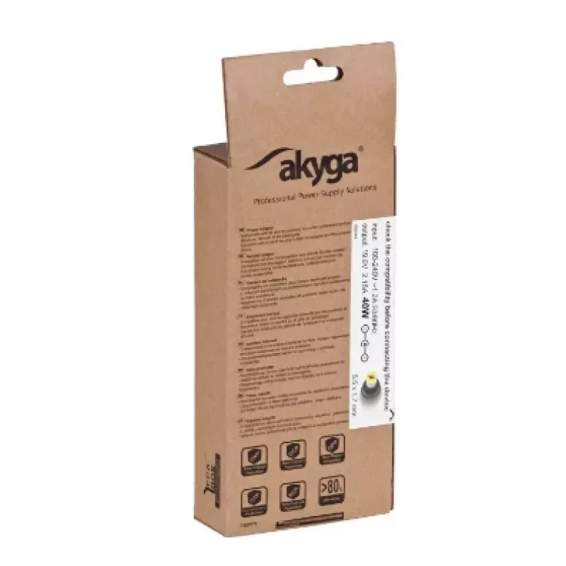 Akyga AK-ND-47 zasilacz do laptopów Acer, 40 W, 19 V / 2,15 A, 5,5 x 1,7 mm