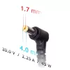 Zasilacz Akyga AK-ND-50 do laptopów, 20 V 2,25 A 45 W, złącze 4,0×1,7 mm, kabel 1,2 m, czarny