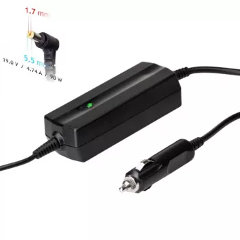Akyga AK-ND-43 samochodowy zasilacz do laptopów Acer, 90 W, 19 V / 4,74 A, 5,5 x 1,7 mm, wejście 12 V