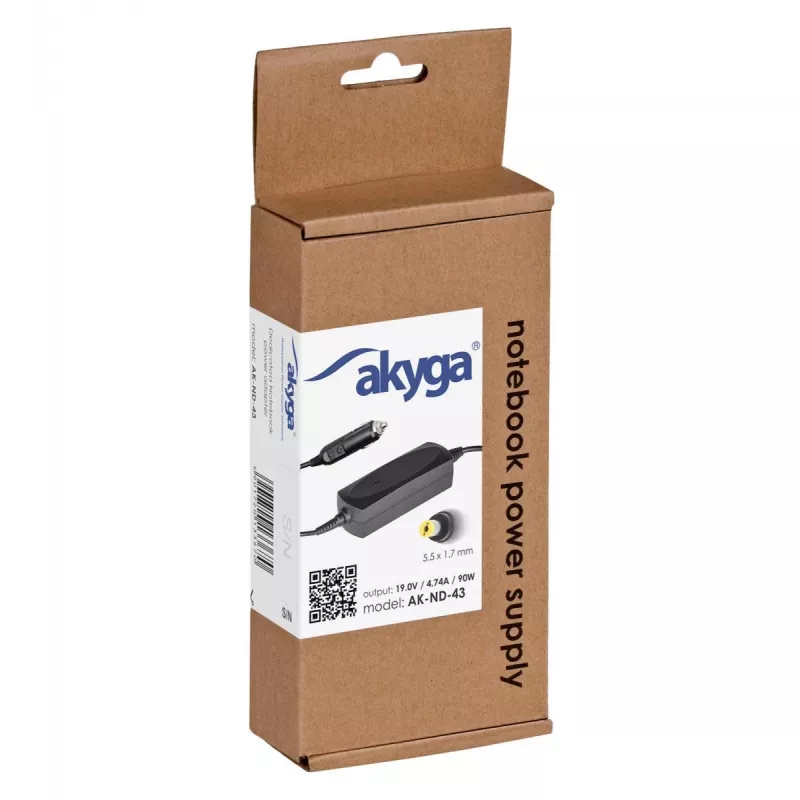 Zasilacz do notebooka AKYGA - 19 V/4,74 A, 90 W, wtyk 5,5 × 1,7 mm