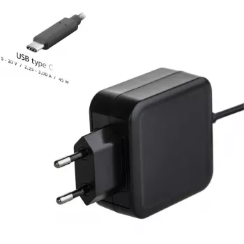 Zasilacz Akyga AK-ND-60, uniwersalny 45 W, wejście 100–250 V, czarny, 0,183 kg