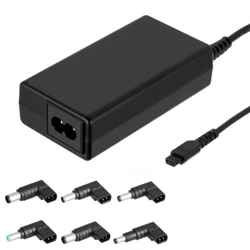 Ładowarka biurkowa Akyga AK-NU-12 do laptopów, 65 W, wyjście 1–3,5 V, wejście 18,5–20 V, prąd zmienny, czarna