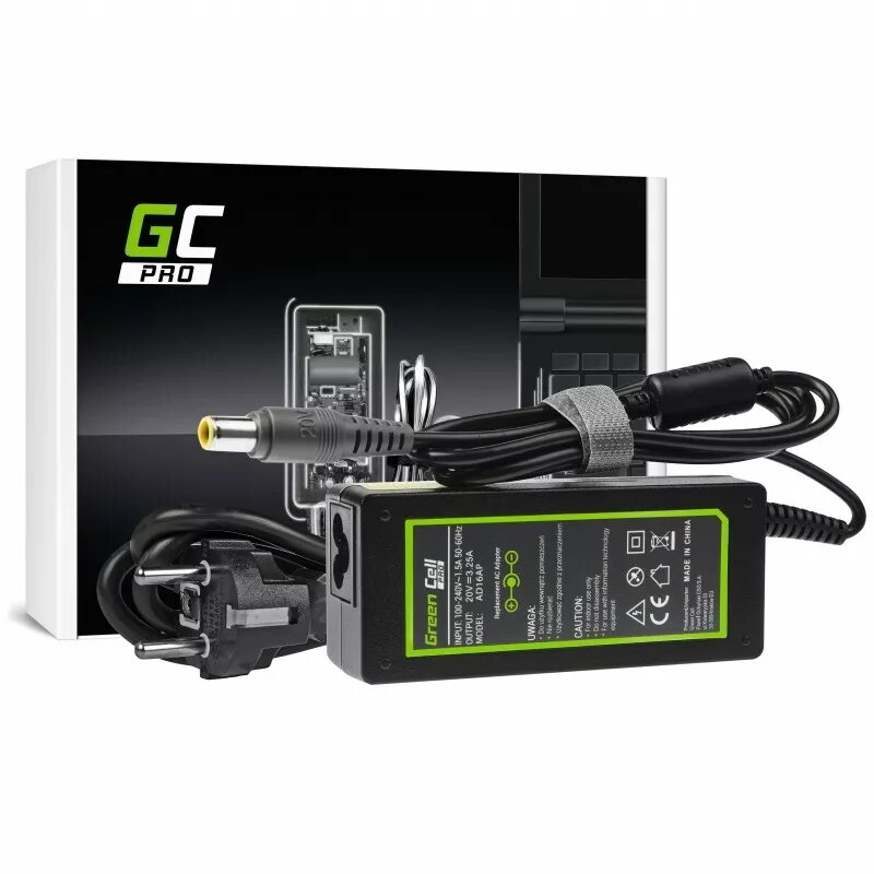 zielony Cell Charger AC Adapter for Lenovo 20V | 3.25A | 65W | 7.7-5.5mm