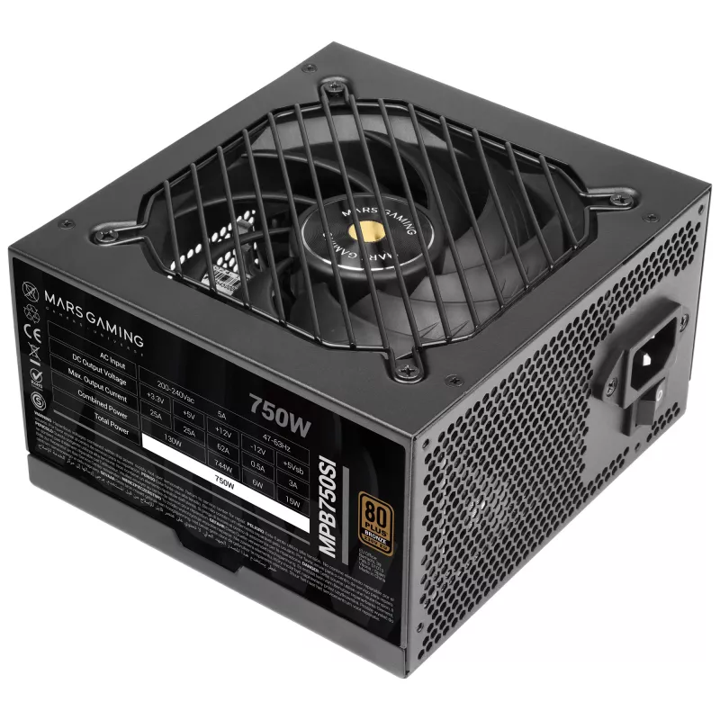 Mars Gaming MPB750SI zasilacz 750 W 24-pin ATX ATX Czarny