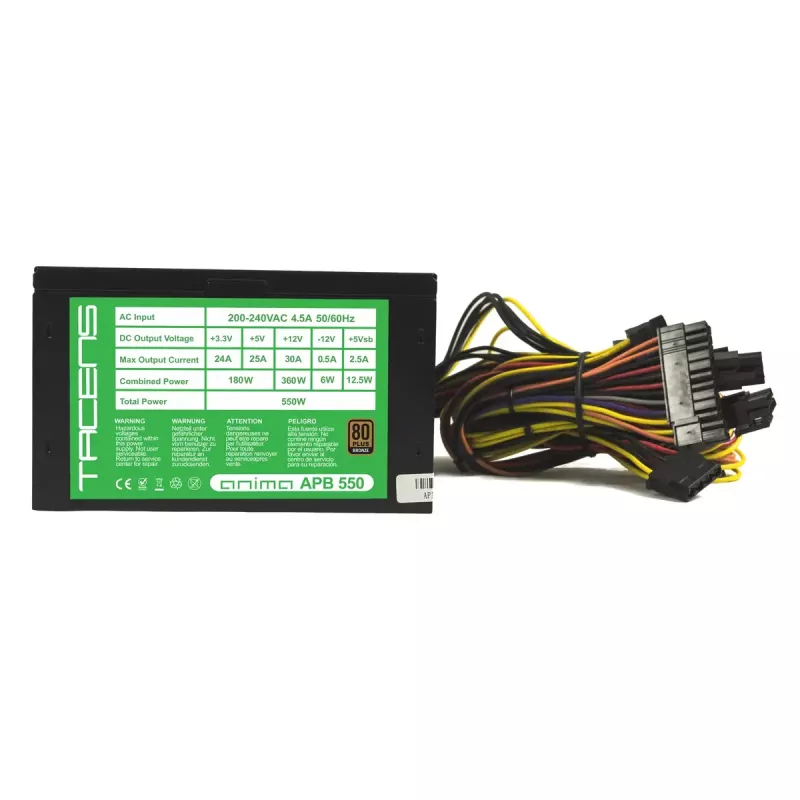 Tacens APB550B zasilacz 550 W 20+4 pin ATX ATX Czarny