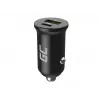 Ładowarka samochodowa zielony Cell CADM-GC-38AC 38W, 1x USB-C (PD 3.0) + 1x USB-A, obudowa aluminiowa, czarna
