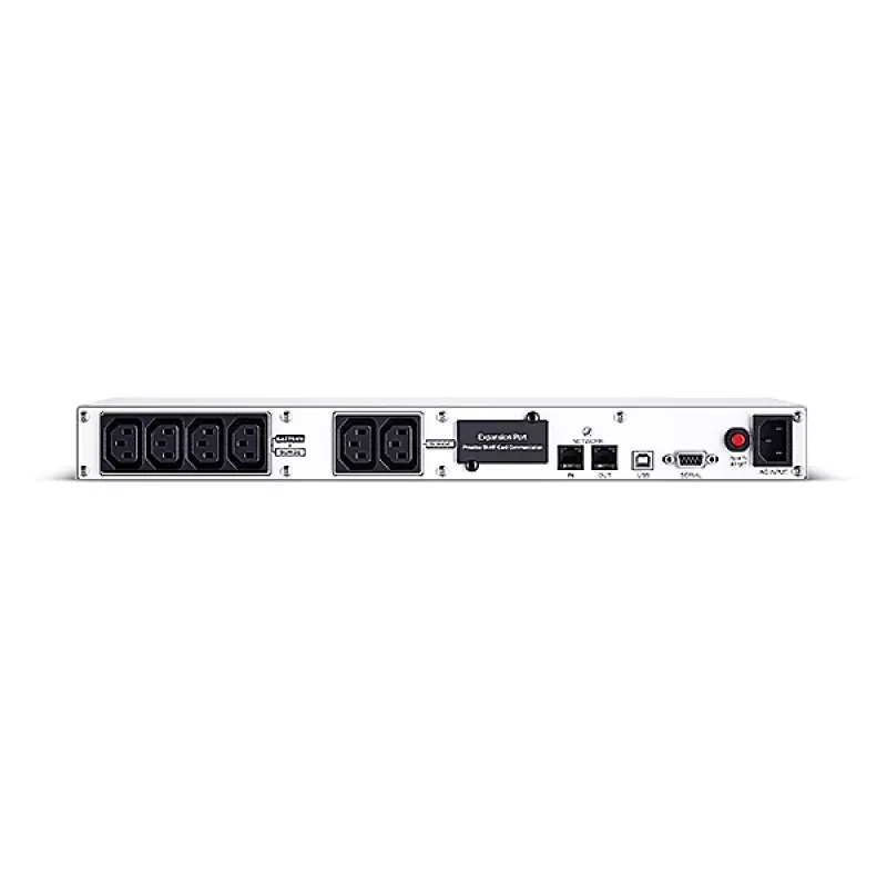 Zasilacz awaryjny do montażu w szafie rack, line-interactive CYBERPOWER OR600ERM1U — 0,6 kVA / 360 W, 6 gniazd C13, AVR, LCD, srebrny, 1U