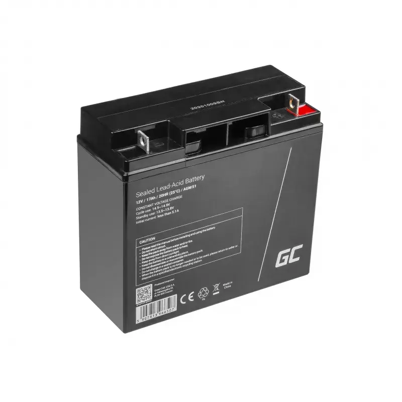 Akumulator żelowy zielony Cell AGM51 12 V 17 Ah, VRLA, bezobsługowy, 167×77×181 mm, 4,8 kg