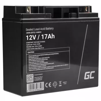 Akumulator żelowy zielony Cell AGM51 12 V 17 Ah, VRLA, bezobsługowy, 167×77×181 mm, 4,8 kg