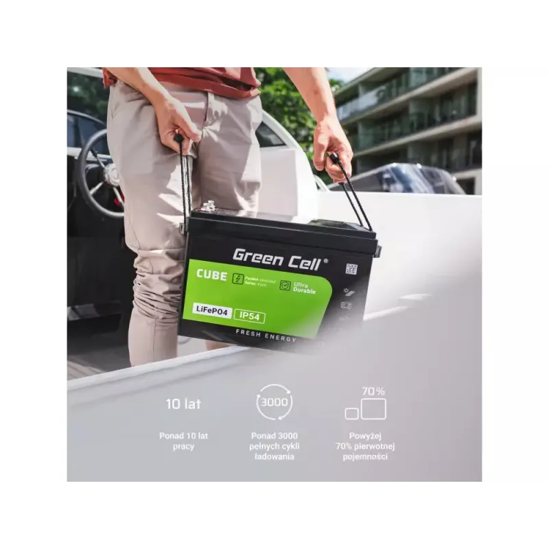 Bateria UPS zielony Cell LFPGC12V100AH litowo-żelazowo-fosforanowa 12,8 V 100 Ah