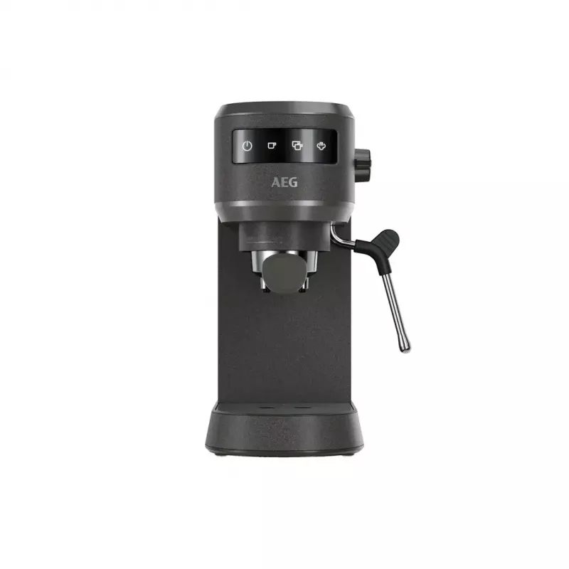 Ekspres do kawy AEG EC6-1-6BST, ręczny blatowy, zbiornik na wodę 1,0 l, 15 barów, spieniacz mleka, 1450 W, sterowanie dotykowe, czarny