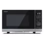 Kuchenka mikrofalowa solowa Sharp YC-PS204AE-S, 20 L, 800W, sterowanie dotykowe LED, 10 poziomów mocy, talerz obrotowy 24,5 cm, srebrna