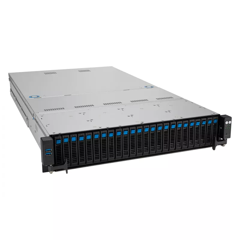 ASUS RS521A-E12-RS24U Socket SP5 Rack (2U) Czarny, Srebrny