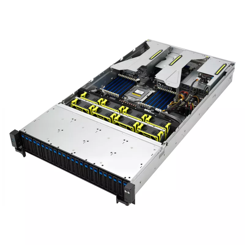 ASUS RS521A-E12-RS24U Socket SP5 Rack (2U) Czarny, Srebrny
