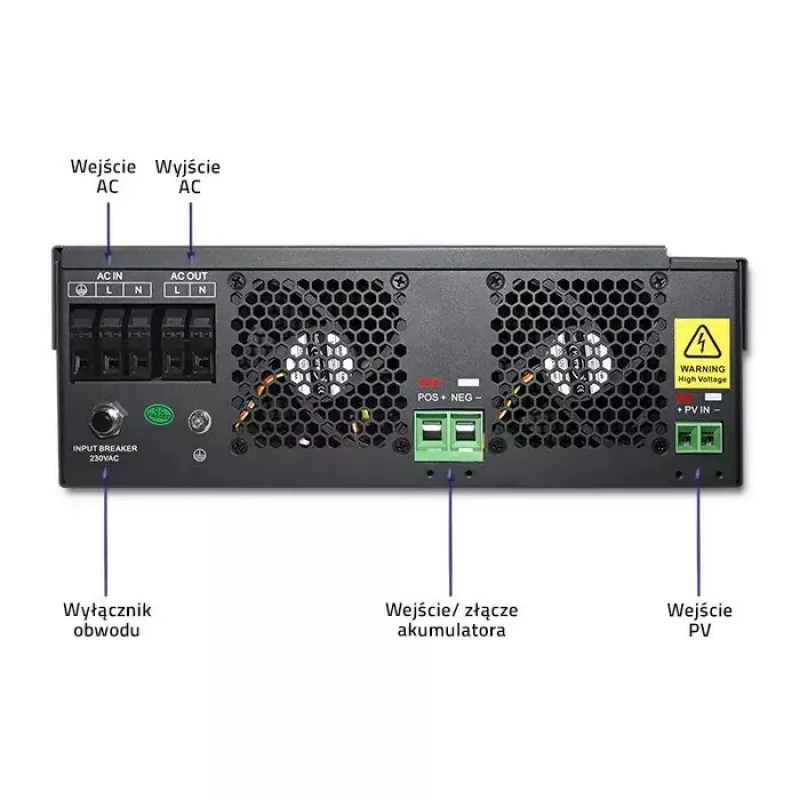 Qoltec 53886 hybrydowy inwerter solarny Off-Grid, 3,5 kW, 100 A MPPT, 24 V, czysty sinus
