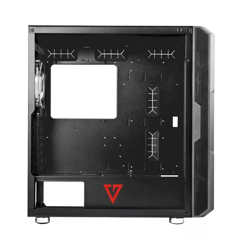 Obudowa PC MODECOM AMIRANI ARGB Midi Tower, czarna, szkło hartowane, 2 wentylatory 200 mm z przodu + 1 wentylator 120 mm z tyłu, USB-A 2x, USB-C 1x, obsługa ATX/ITX, GPU do 35 cm