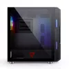 Obudowa PC MODECOM AMIRANI ARGB Midi Tower, czarna, szkło hartowane, 2 wentylatory 200 mm z przodu + 1 wentylator 120 mm z tyłu, USB-A 2x, USB-C 1x, obsługa ATX/ITX, GPU do 35 cm