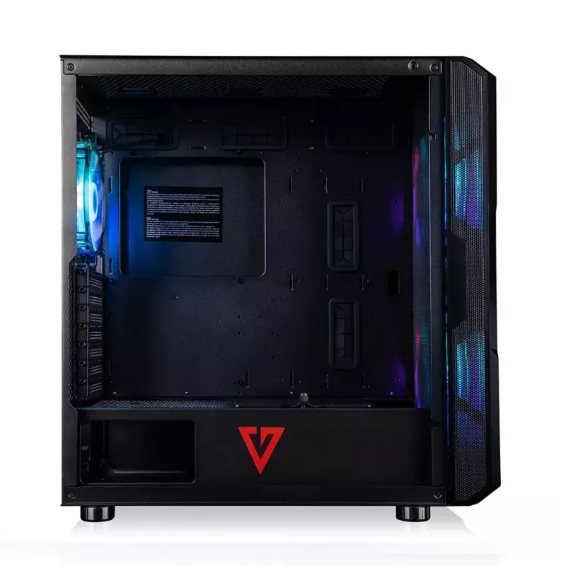 Obudowa PC MODECOM AMIRANI ARGB Midi Tower, czarna, szkło hartowane, 2 wentylatory 200 mm z przodu + 1 wentylator 120 mm z tyłu, USB-A 2x, USB-C 1x, obsługa ATX/ITX, GPU do 35 cm