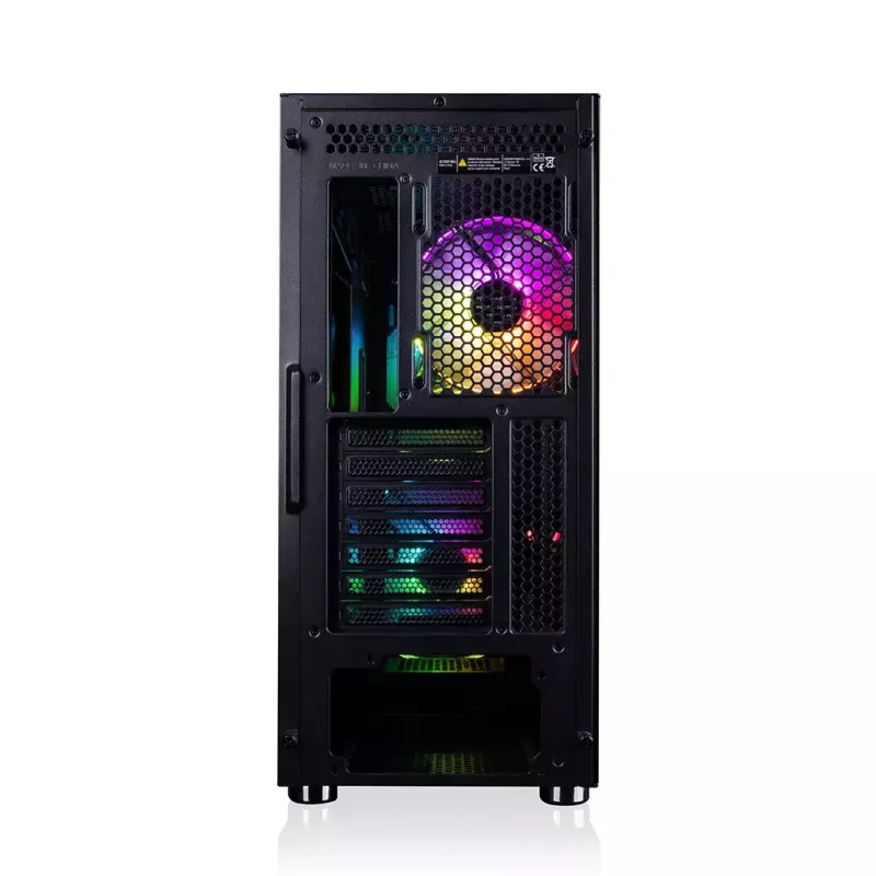 Obudowa PC MODECOM AMIRANI ARGB Midi Tower, czarna, szkło hartowane, 2 wentylatory 200 mm z przodu + 1 wentylator 120 mm z tyłu, USB-A 2x, USB-C 1x, obsługa ATX/ITX, GPU do 35 cm