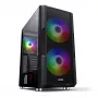 Obudowa PC MODECOM AMIRANI ARGB Midi Tower, czarna, szkło hartowane, 2 wentylatory 200 mm z przodu + 1 wentylator 120 mm z tyłu, USB-A 2x, USB-C 1x, obsługa ATX/ITX, GPU do 35 cm