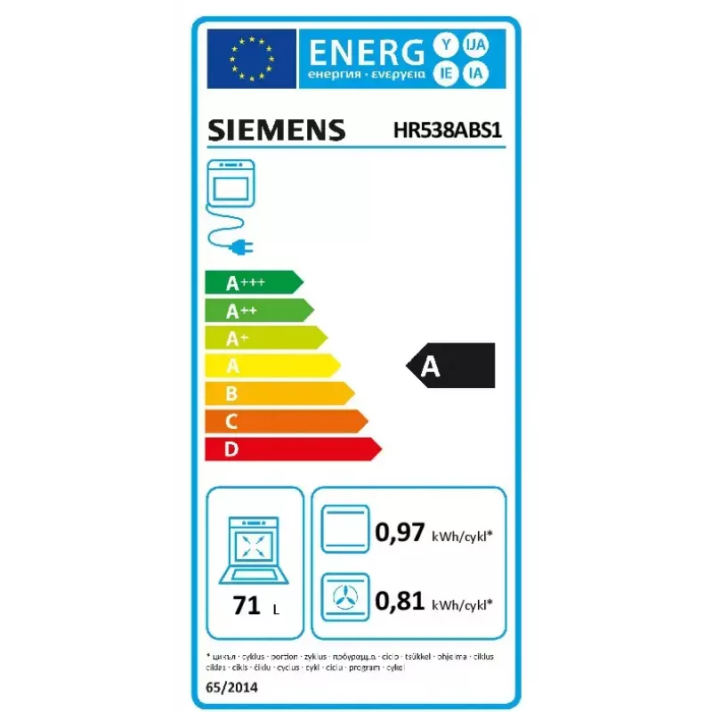 Piekarnik elektryczny do zabudowy Siemens iQ500 HR538ABS1, 71 L, czarny, stal nierdzewna, wyświetlacz LCD