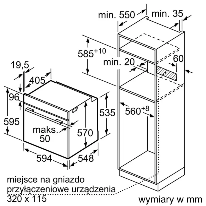 Piekarnik elektryczny do zabudowy Siemens iQ500 HR538ABS1, 71 L, czarny, stal nierdzewna, wyświetlacz LCD