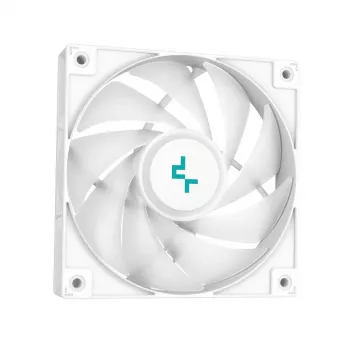 Chłodzenie cieczą typu All-in-one DeepCool LS520 SE WH — radiator 240 mm, 2 wentylatory PWM 120 mm, białe, podstawa miedziana