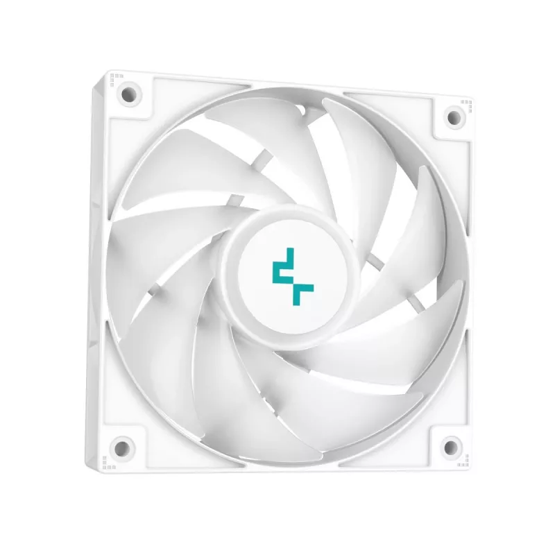 Chłodzenie cieczą typu All-in-one DeepCool LS520 SE WH — radiator 240 mm, 2 wentylatory PWM 120 mm, białe, podstawa miedziana