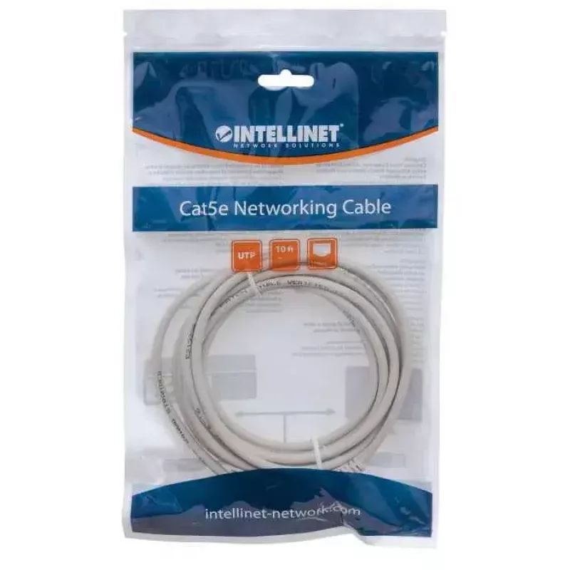 Kabel krosowy INTELLINET Cat5e U/UTP 3 m, szary, CCA, RJ-45–RJ-45, 350 MHz