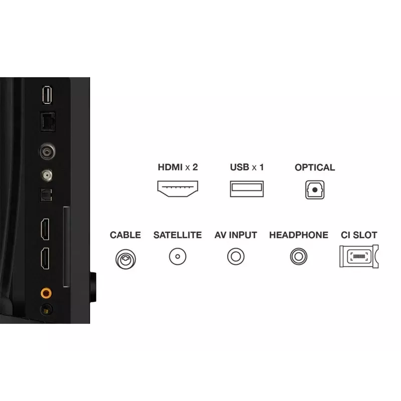 TCL 32V5C 32 cale QLED Full HD Smart TV, Android TV, 1920×1080, 60 Hz, 2×HDMI, Wi‑Fi, Bluetooth, 20 W, Czarny